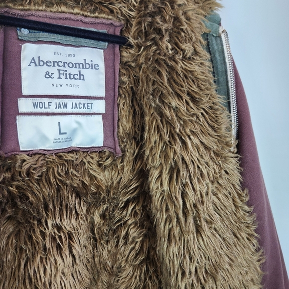 Abercrombie & Fitch Y2K Wolf Jaw Jacket Hoodie Hooded Sweatshirt FauxFur Sherpa - Picture 11 of 14